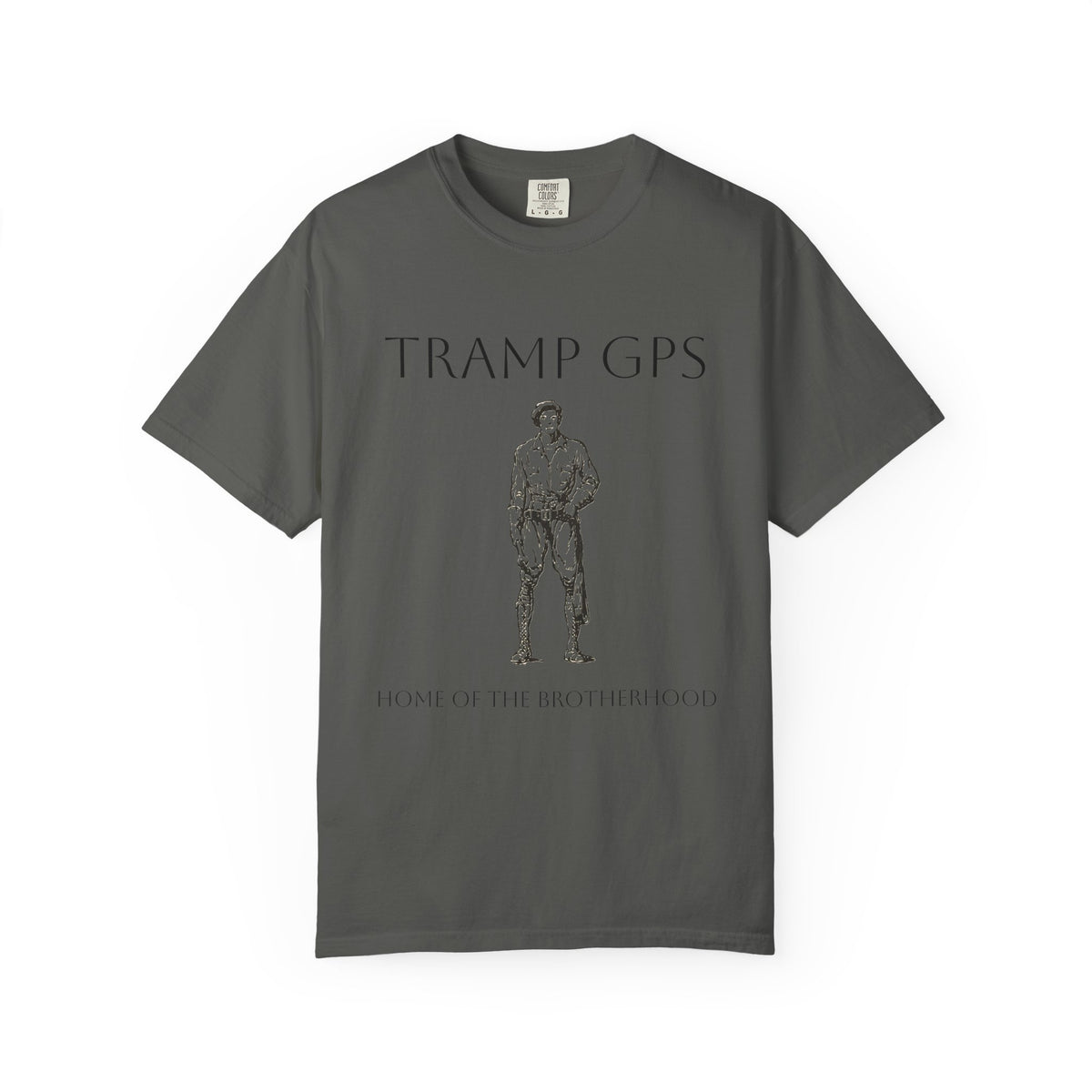 Tramp GPS Vintage Explorer T‑Shirt — "Tramp GPS: Home of the Broken Brigade"