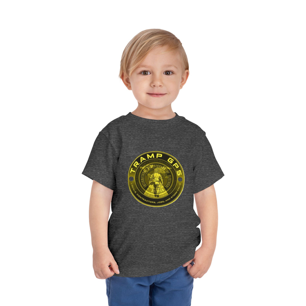 Toddler Tee — "Tramp GPS" Gold Coin Graphic Kids Shirt