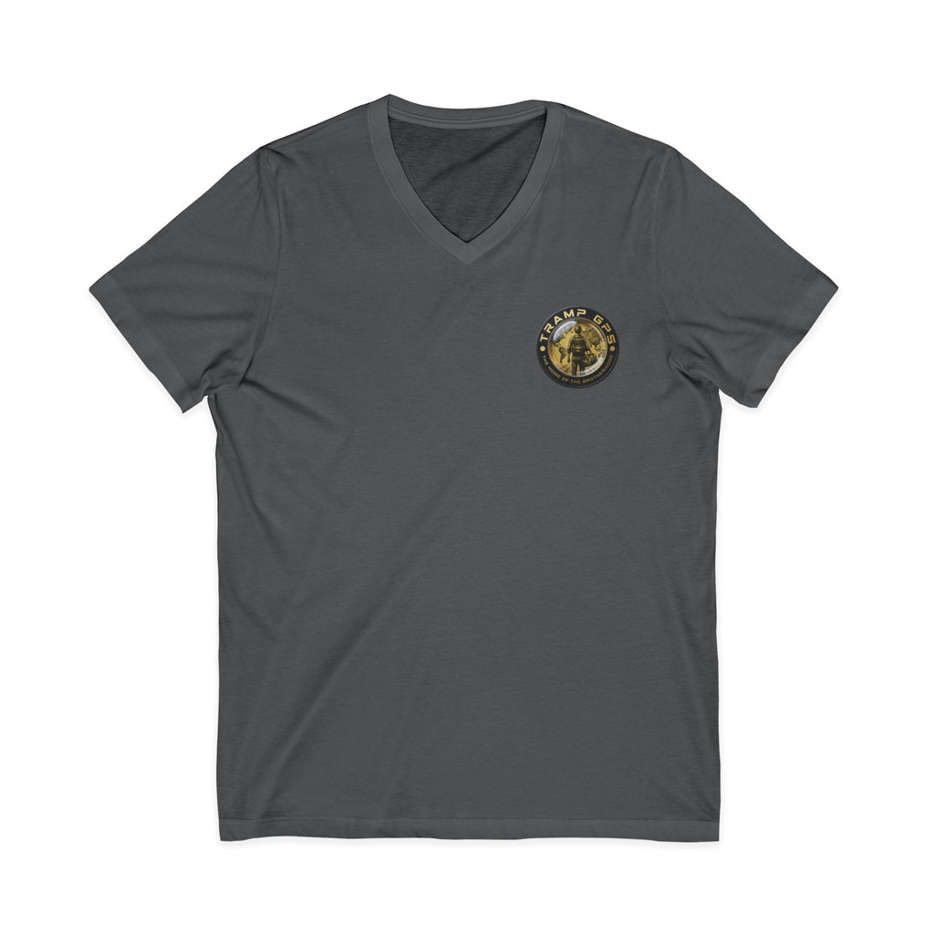 Moon Phase Logo V-Neck Tee — MFJL Gold Emblem