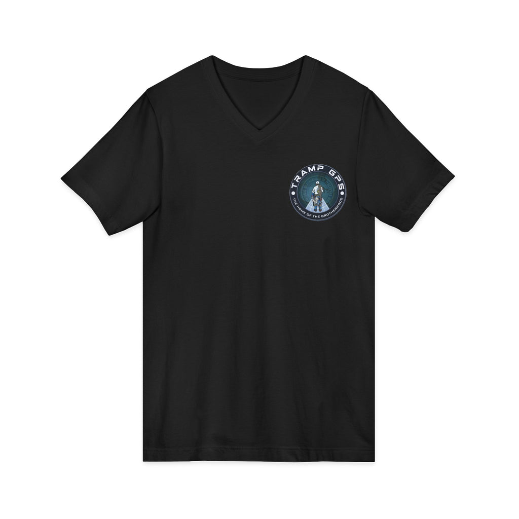 Traveler Graphic V-Neck Tee — Adventure World Map Back Print