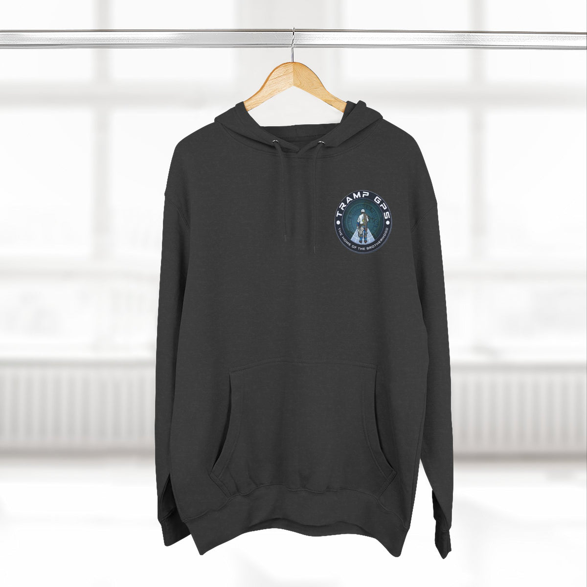 Tramp GPS Hoodie — 'The Home of the Brotherhood' Travel & Adventure Pullover