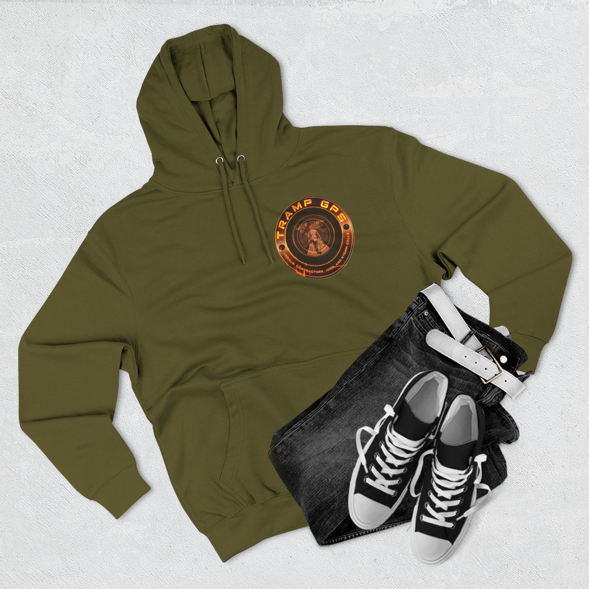 GPS Tramp Hoodie — Vintage Compass Logo Pullover