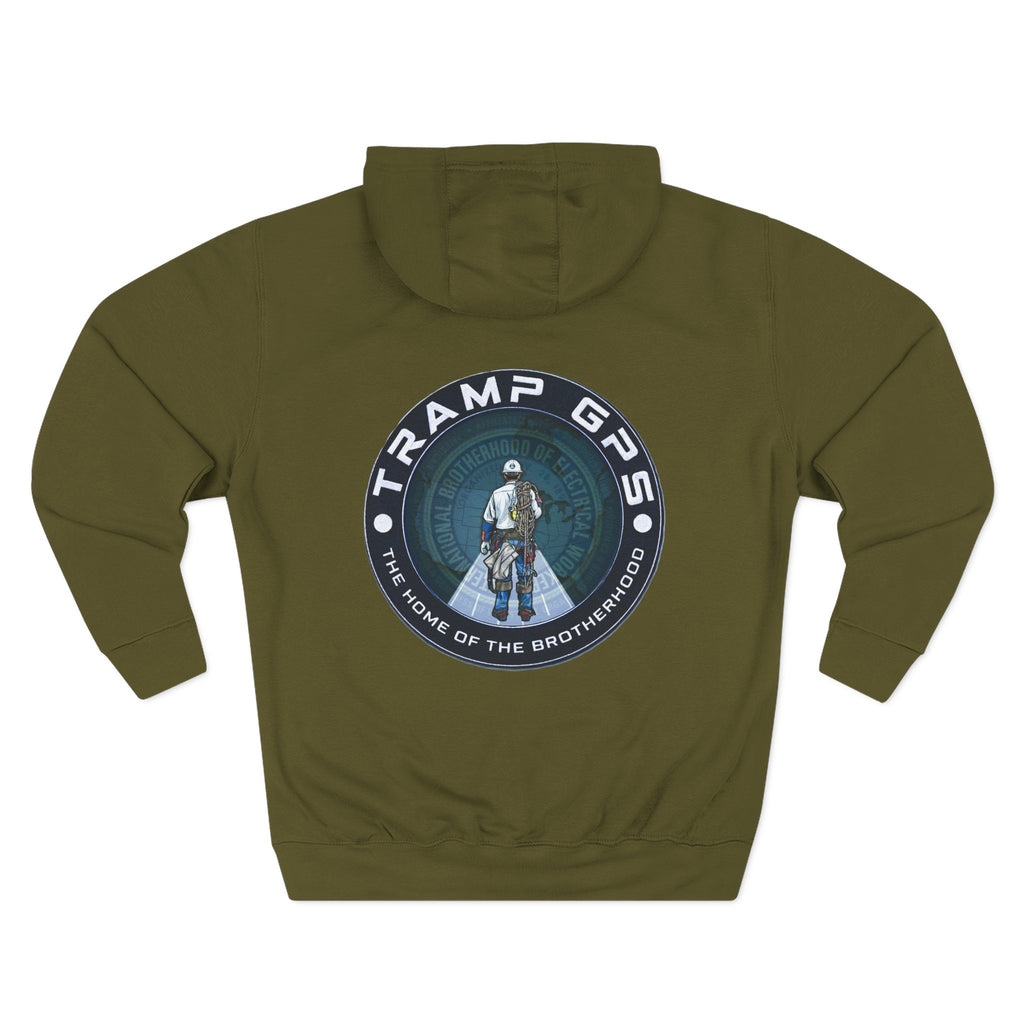 Tramp GPS Hoodie — 'The Home of the Brotherhood' Travel & Adventure Pullover
