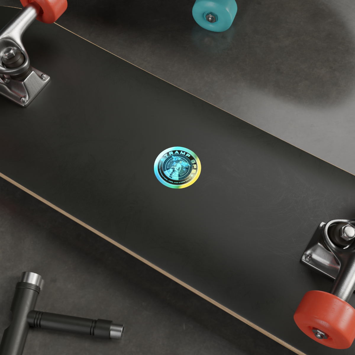 Holographic Die-Cut Sticker — Tramp GPS Electrician Badge