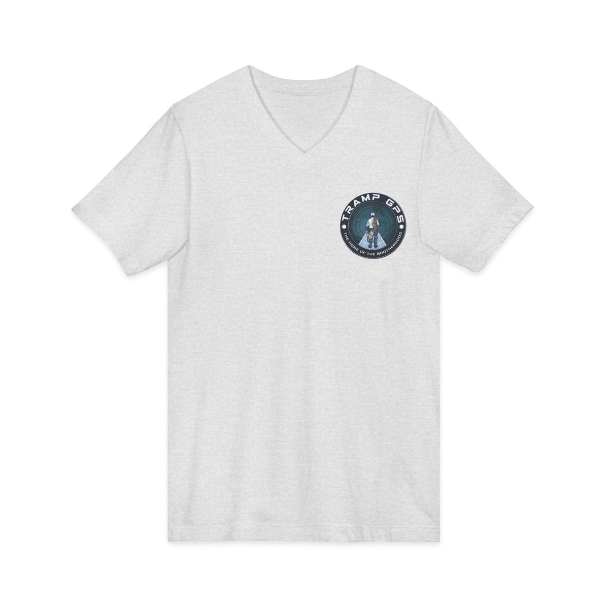 Traveler Graphic V-Neck Tee — Adventure World Map Back Print