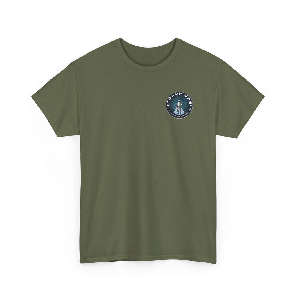 Tramp GPS Graphic Tee — World Map Adventure Travel T-Shirt
