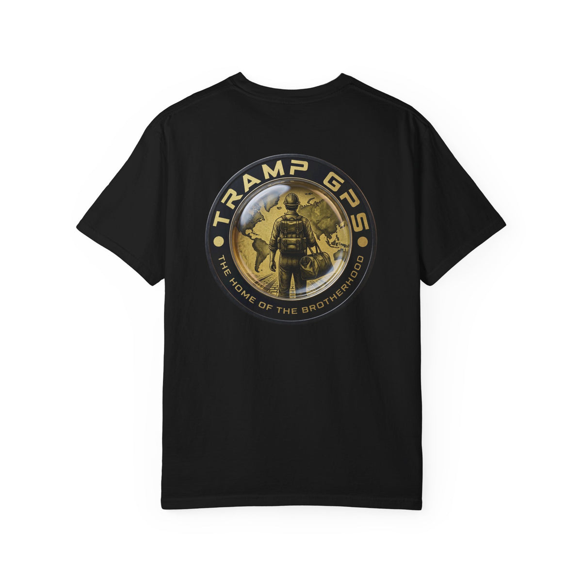 T-Shirt — Tramp GPS 'Home of the Brotherhood' Chest & Back Graphic