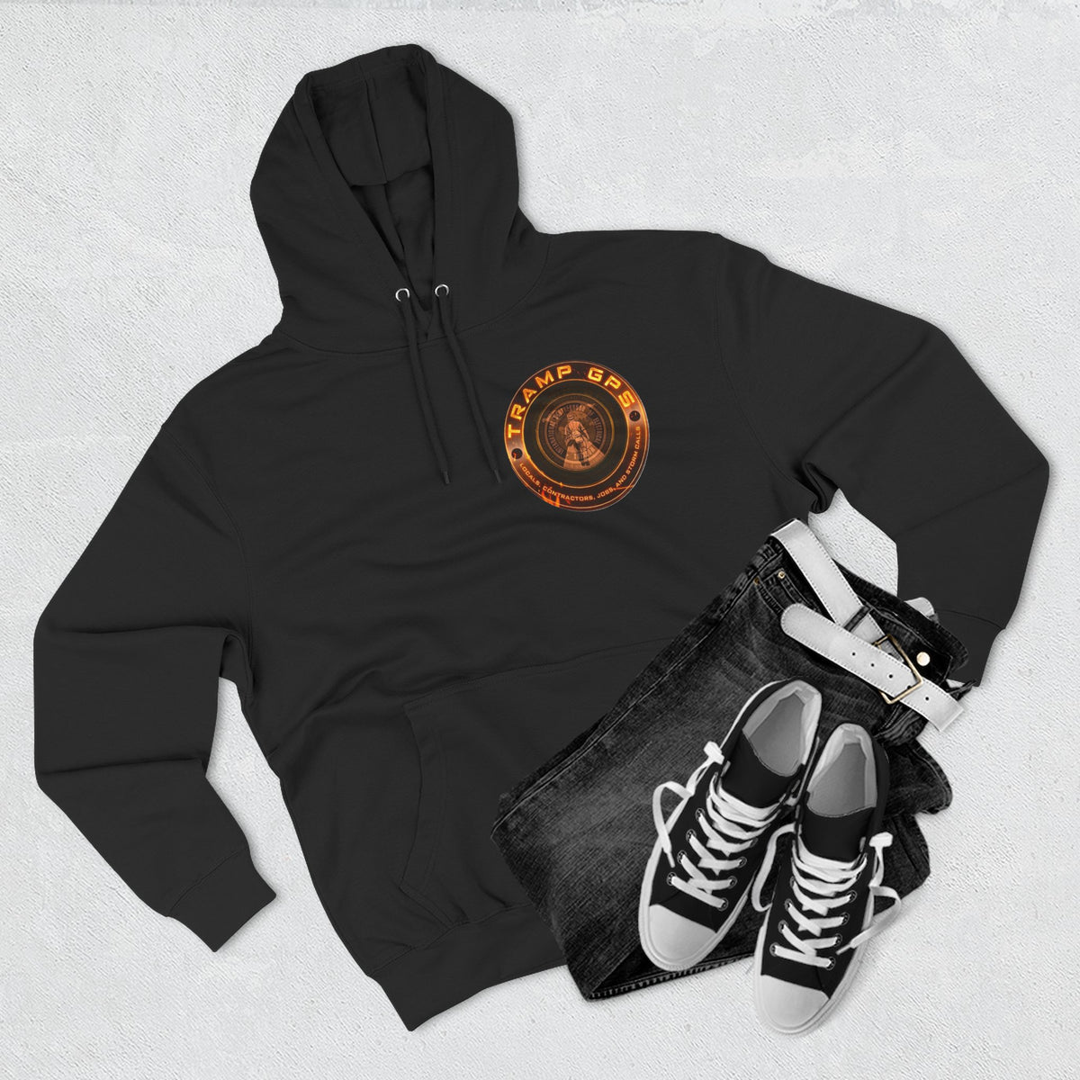GPS Tramp Hoodie — Vintage Compass Logo Pullover