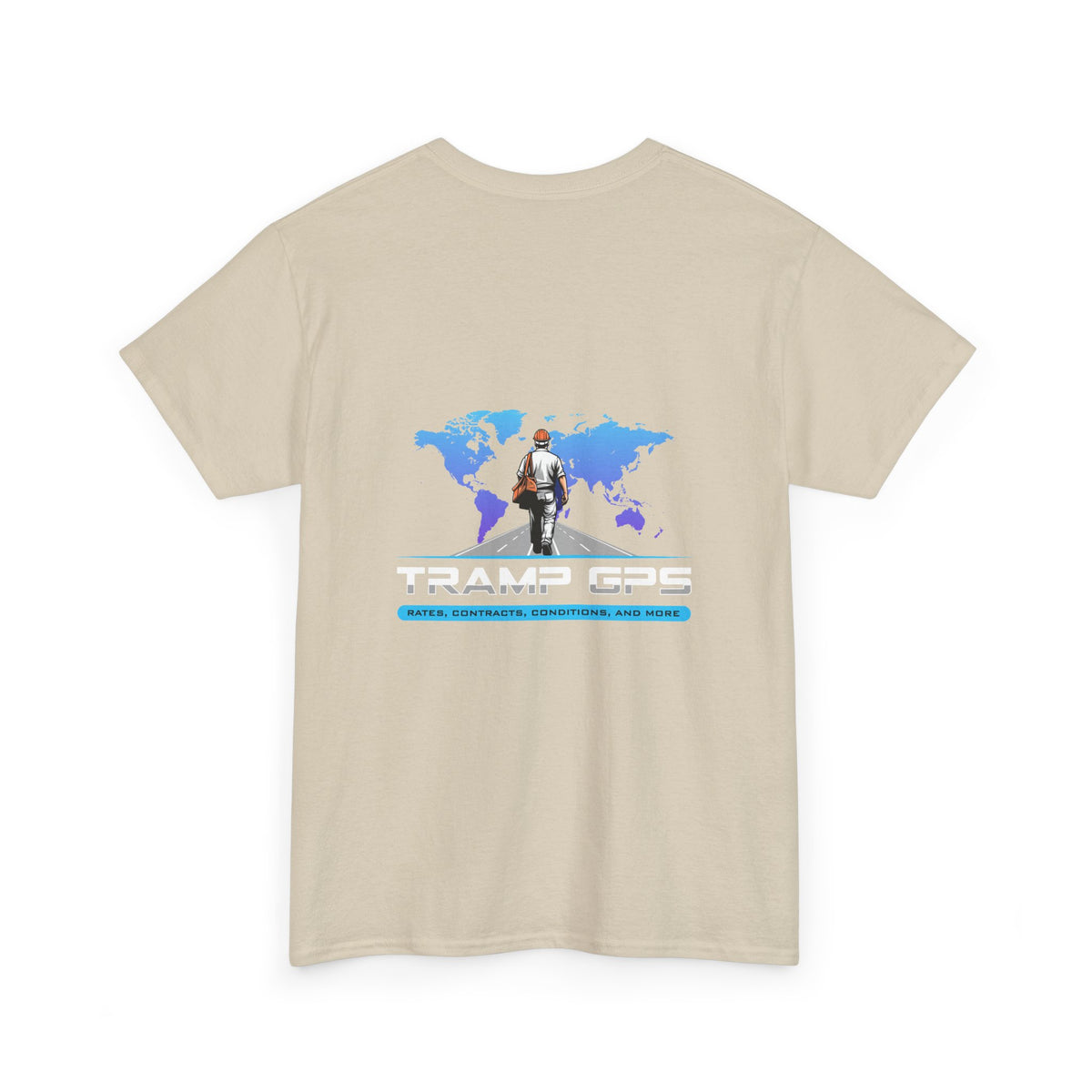 Tramp GPS Graphic Tee — World Map Adventure Travel T-Shirt