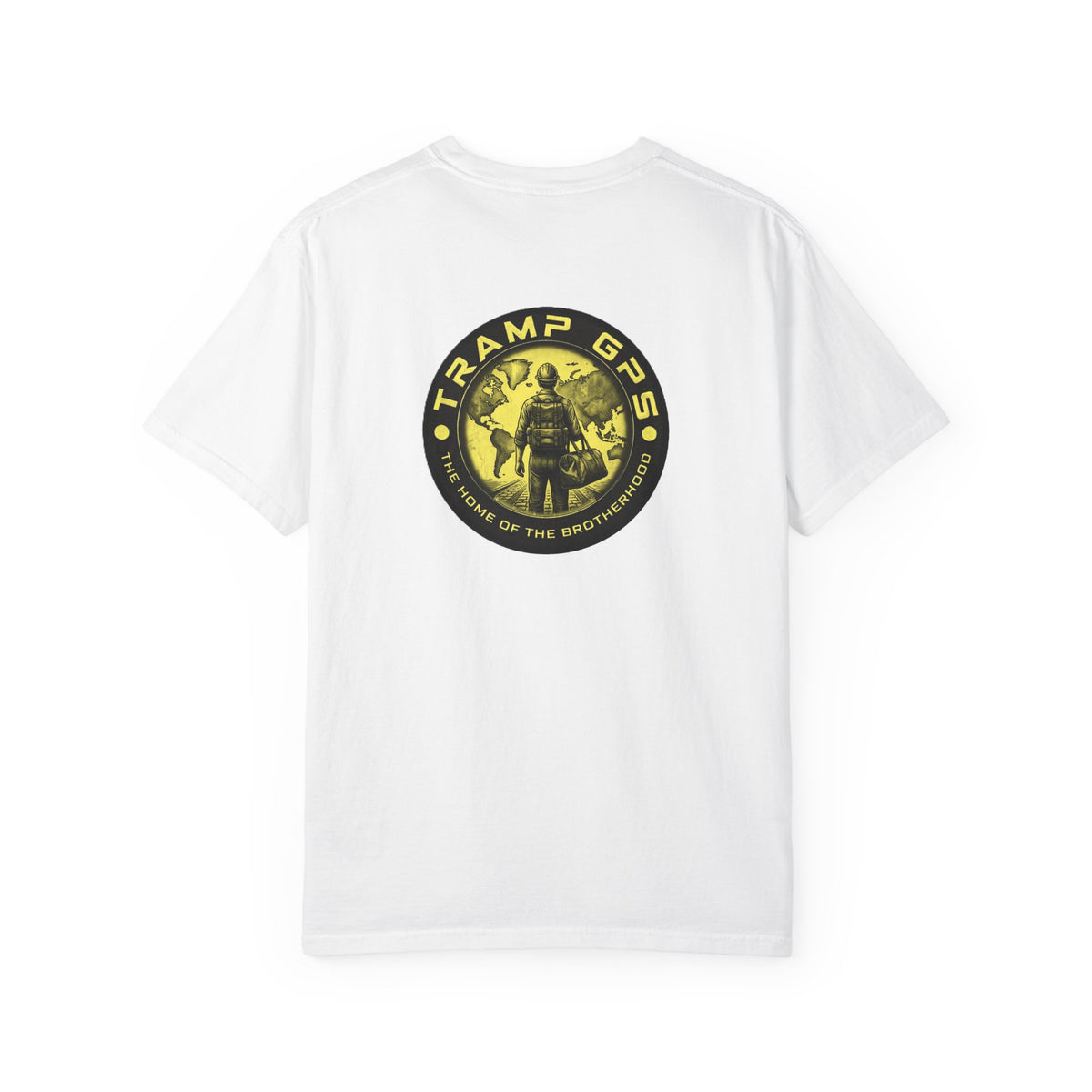 Tramp GPS Vintage Explorer T‑Shirt — "Tramp GPS: Home of the Broken Brigade"