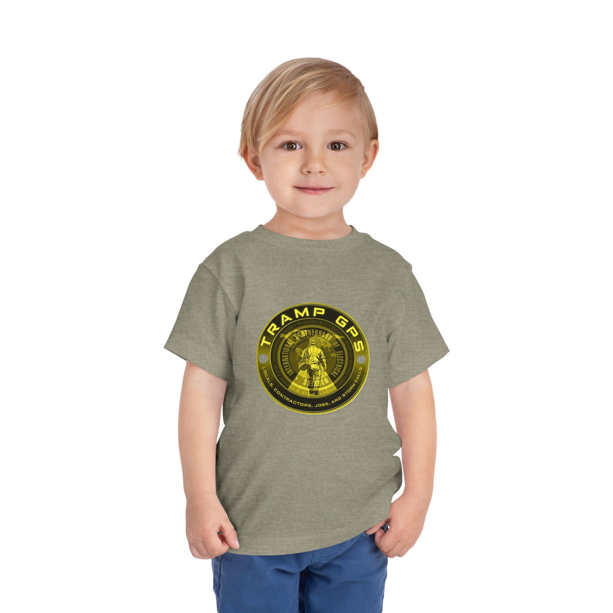 Toddler Tee — "Tramp GPS" Gold Coin Graphic Kids Shirt