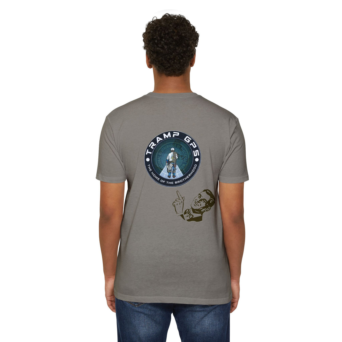 Tramp GPS Graphic T-Shirt — Retro Explorer Patch Design