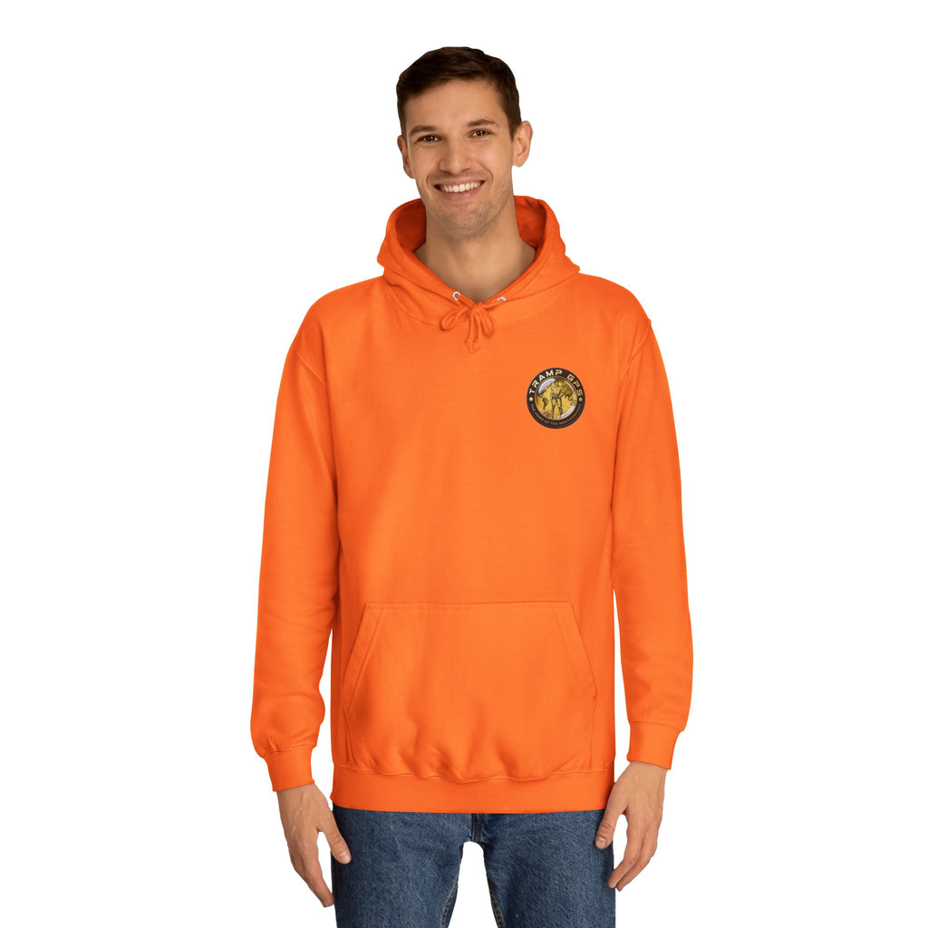 Tramp GPS Hoodie — Vintage Compass Logo Outdoor Adventure Pullover