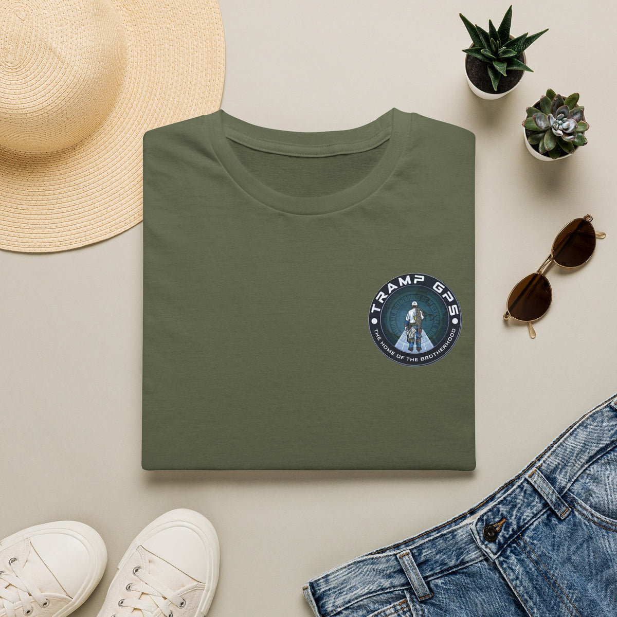 Tramp GPS Distressed Logo T-Shirt — Vintage Political Campaign Tee