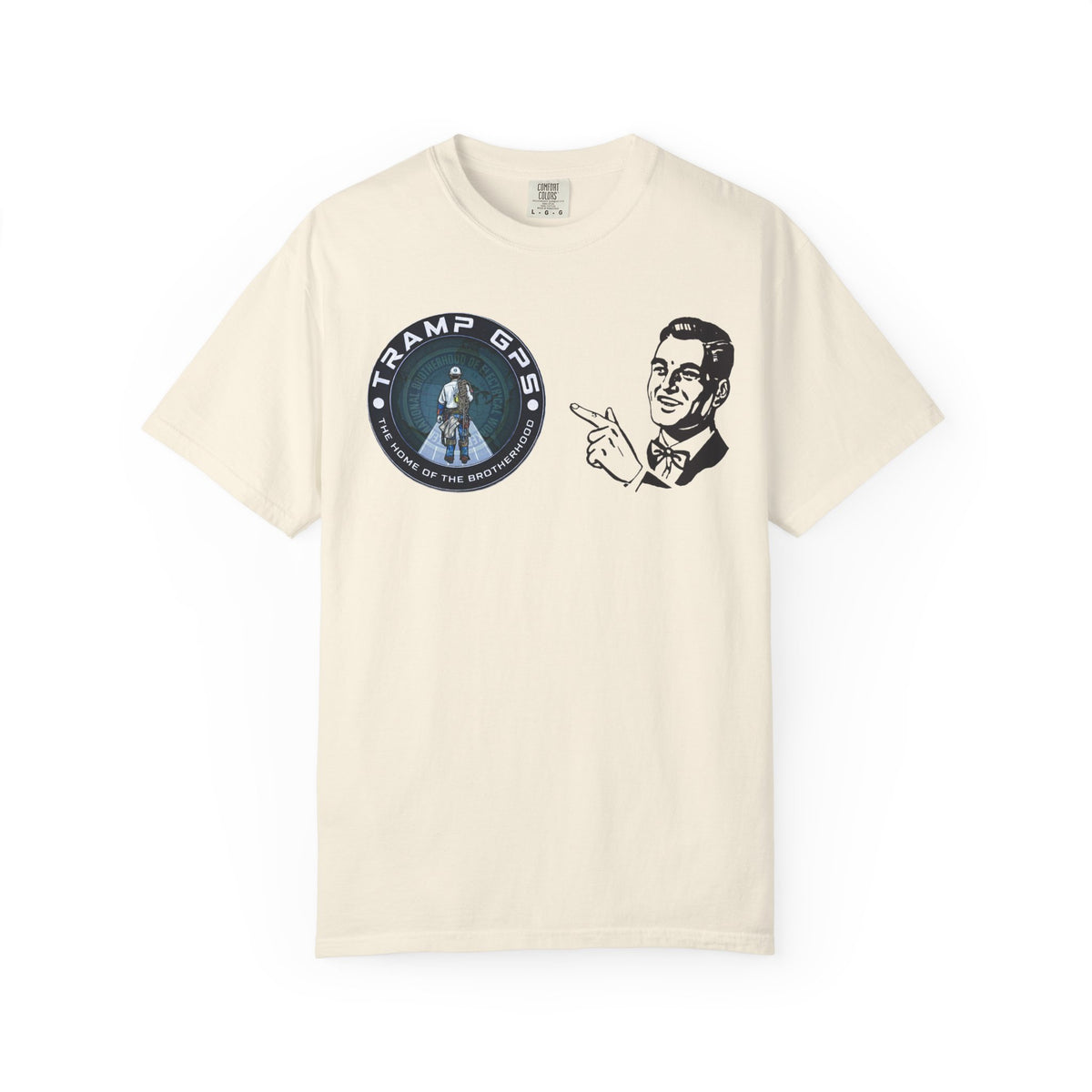 Tramp GPS Retro Patch T‑Shirt — Vintage Adventure Graphic Tee
