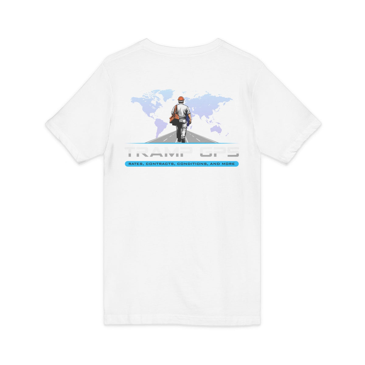 Traveler Graphic V-Neck Tee — Adventure World Map Back Print