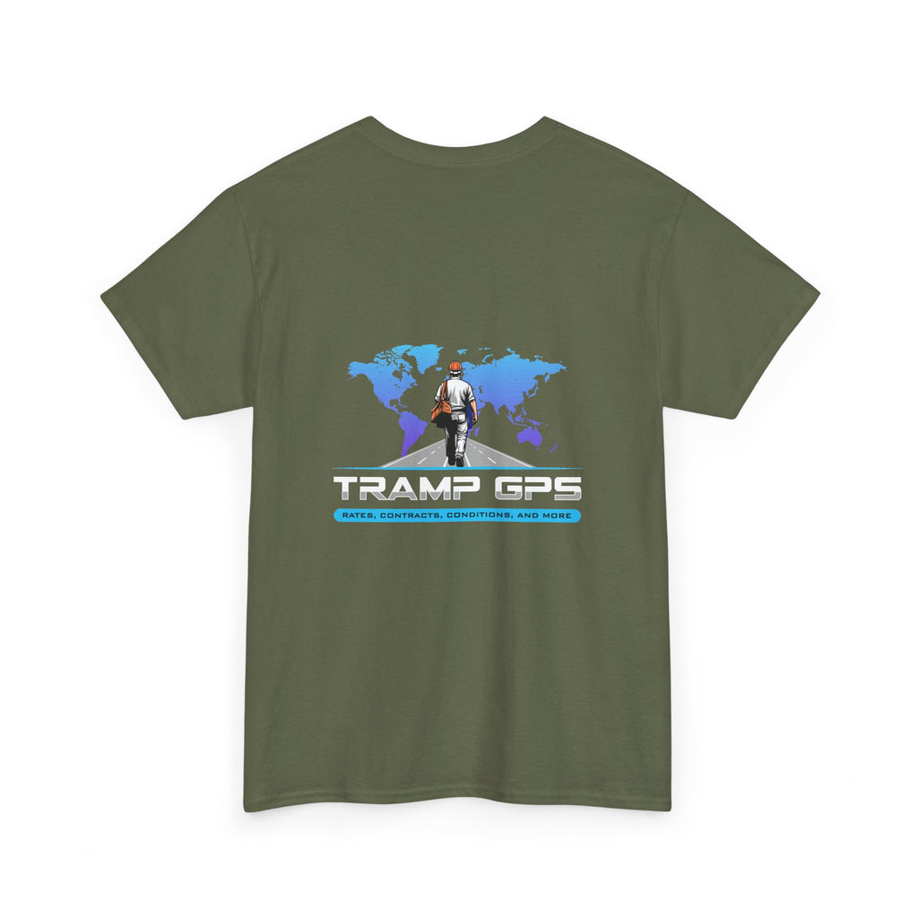 Tramp GPS Graphic Tee — World Map Adventure Travel T-Shirt