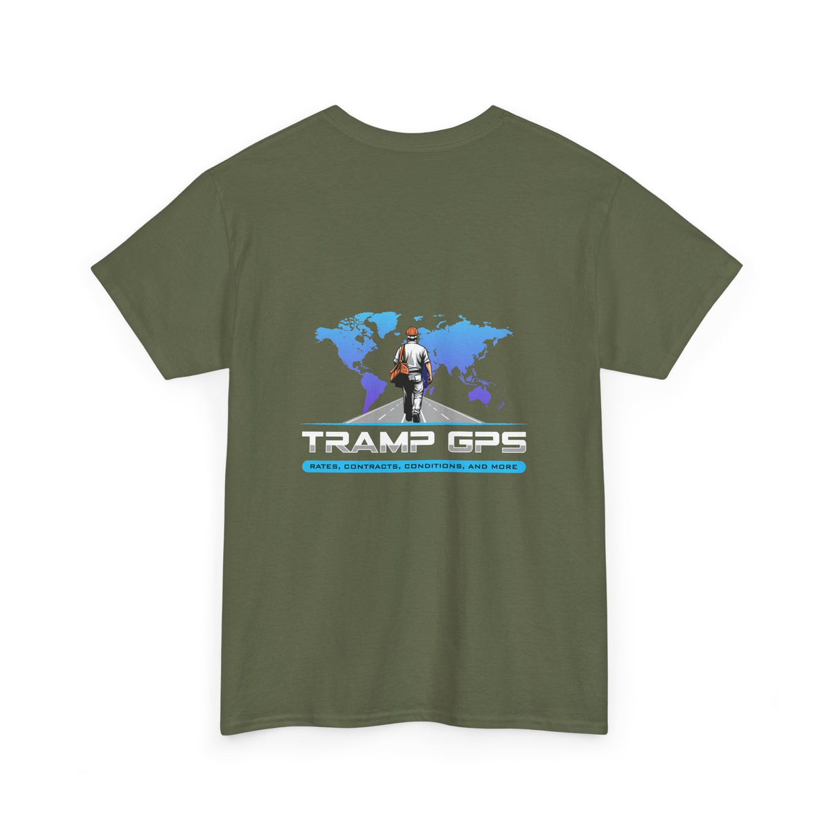 Tramp GPS Graphic Tee — World Map Adventure Travel T-Shirt
