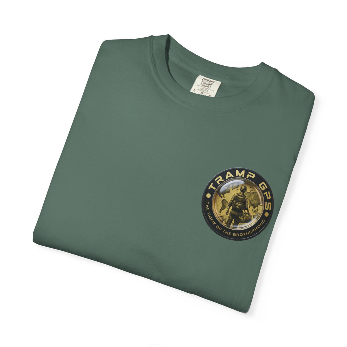 T-Shirt — Tramp GPS 'Home of the Brotherhood' Chest & Back Graphic