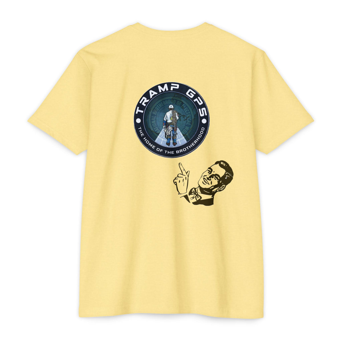 Tramp GPS Graphic T-Shirt — Retro Explorer Patch Design