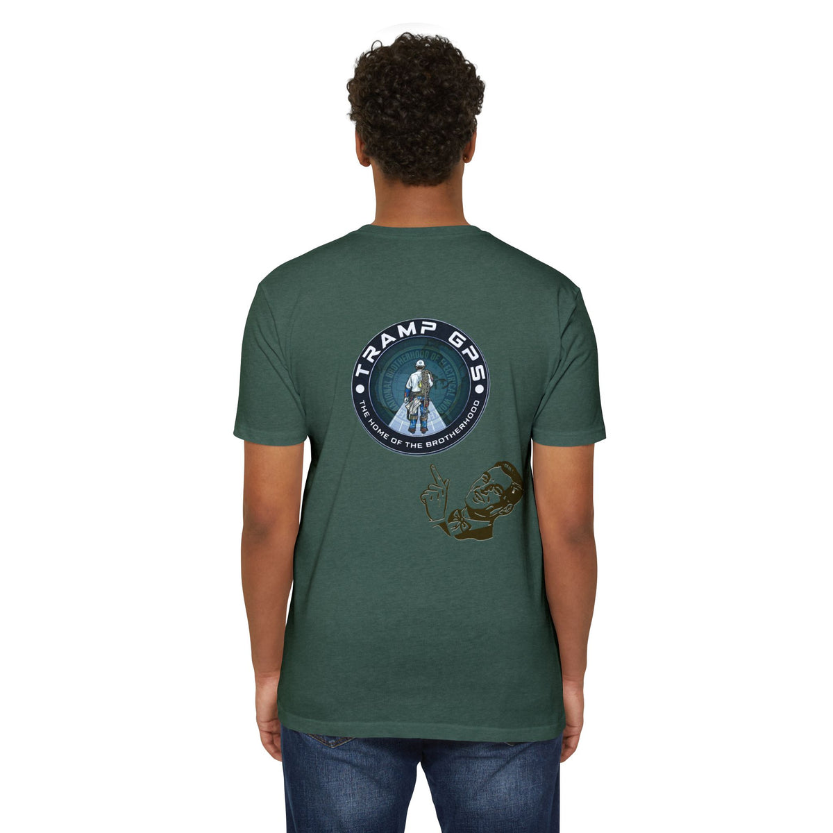 Tramp GPS Graphic T-Shirt — Retro Explorer Patch Design