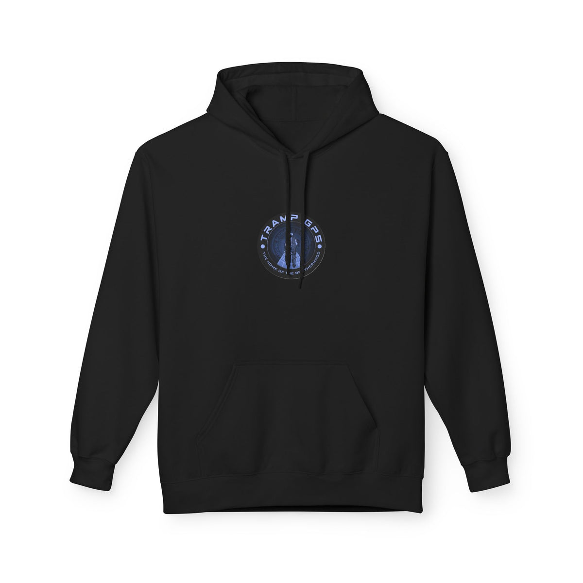 Tramp GPS Logo Hoodie — Retro Badge Graphic Pullover