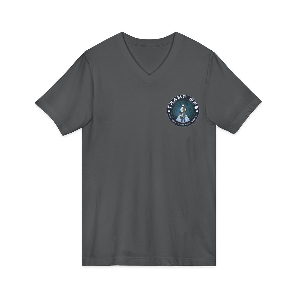 Traveler Graphic V-Neck Tee — Adventure World Map Back Print
