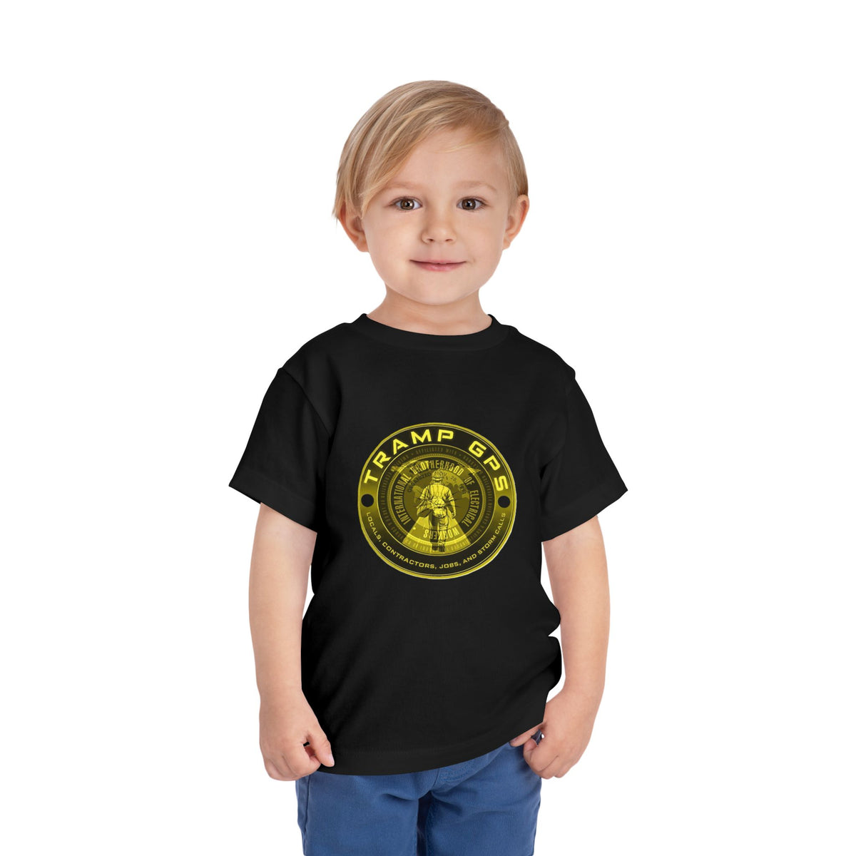 Toddler Tee — "Tramp GPS" Gold Coin Graphic Kids Shirt