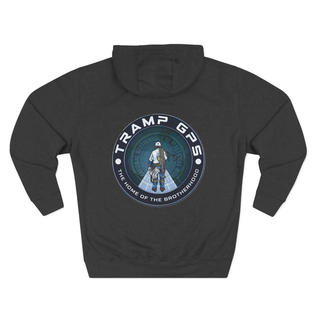 Tramp GPS Hoodie — 'The Home of the Brotherhood' Travel & Adventure Pullover
