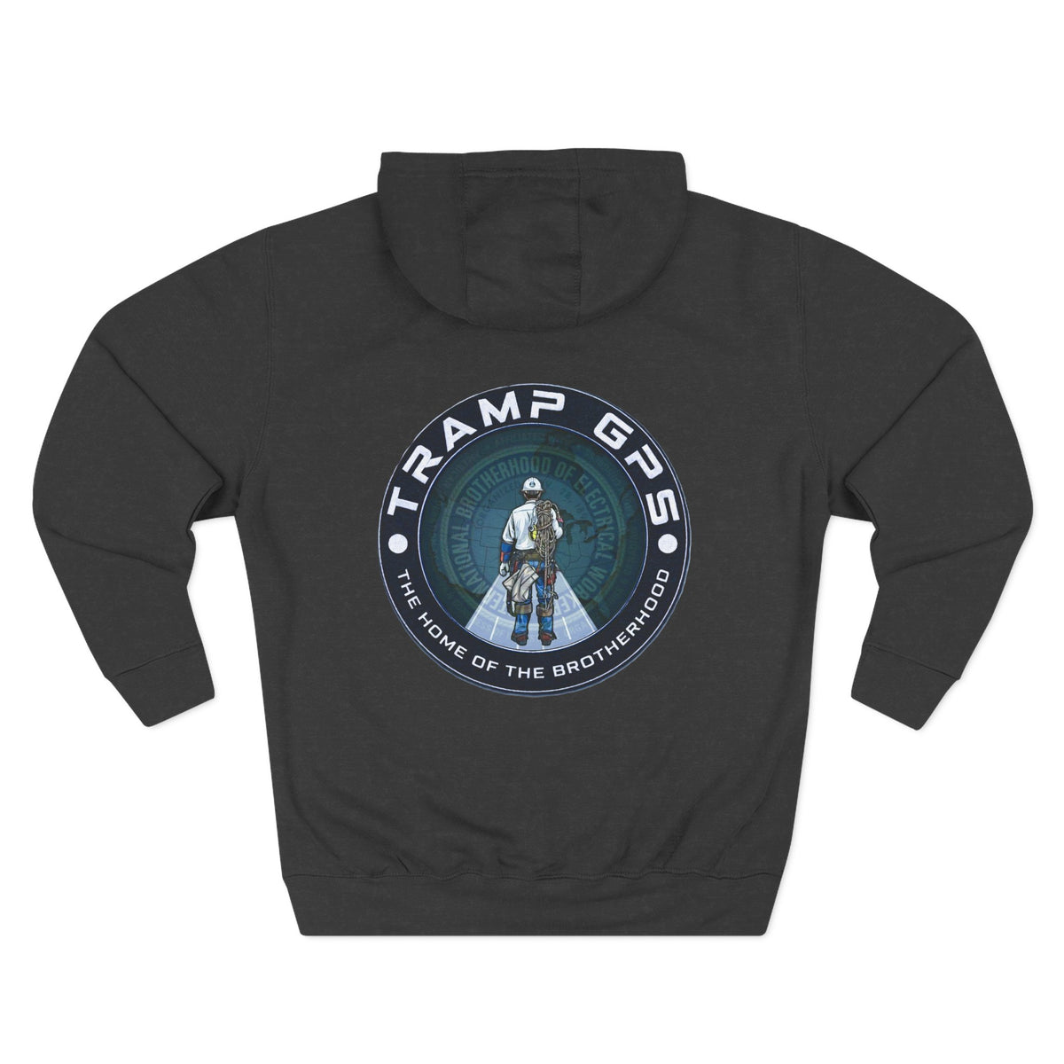 Tramp GPS Hoodie — 'The Home of the Brotherhood' Travel & Adventure Pullover