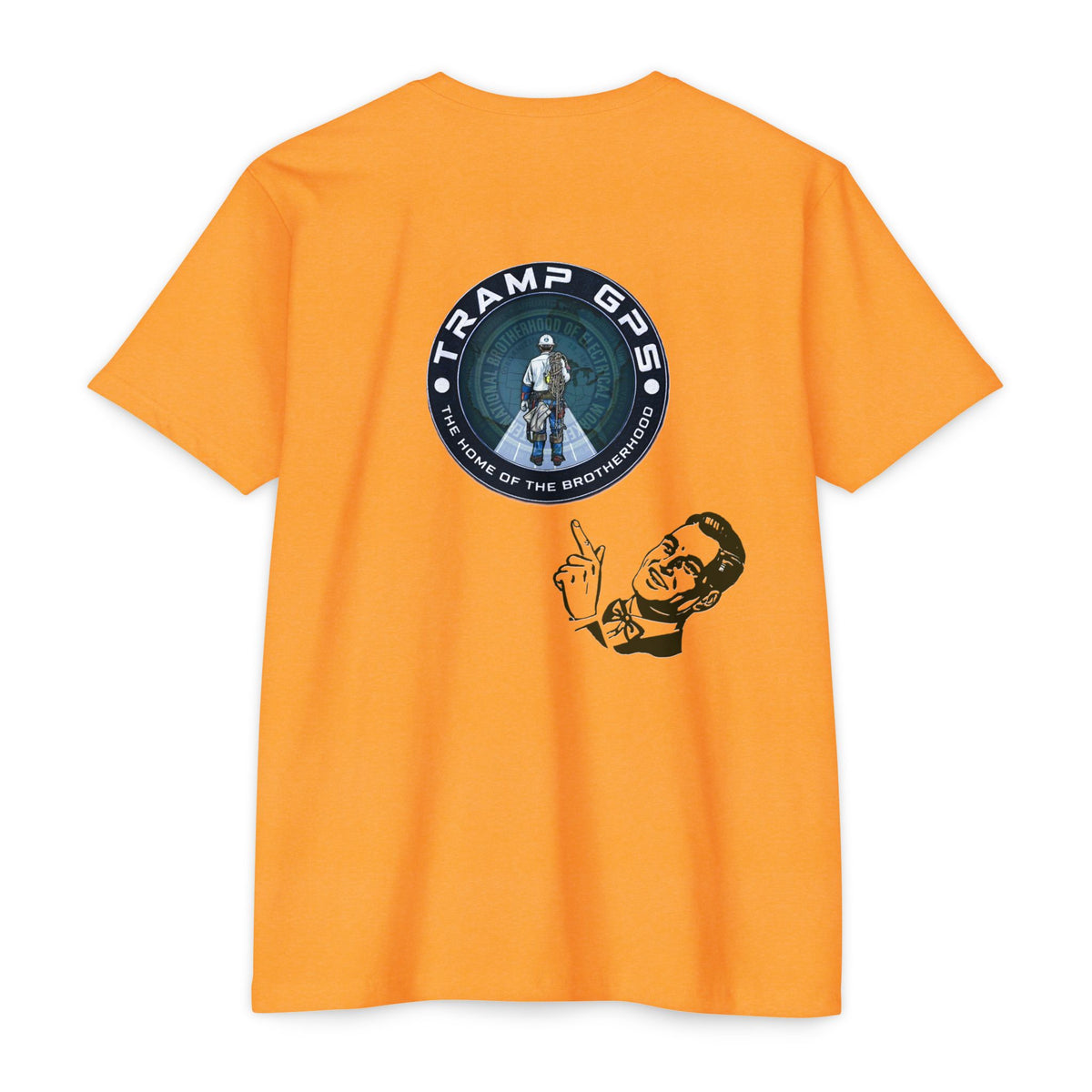 Tramp GPS Graphic T-Shirt — Retro Explorer Patch Design