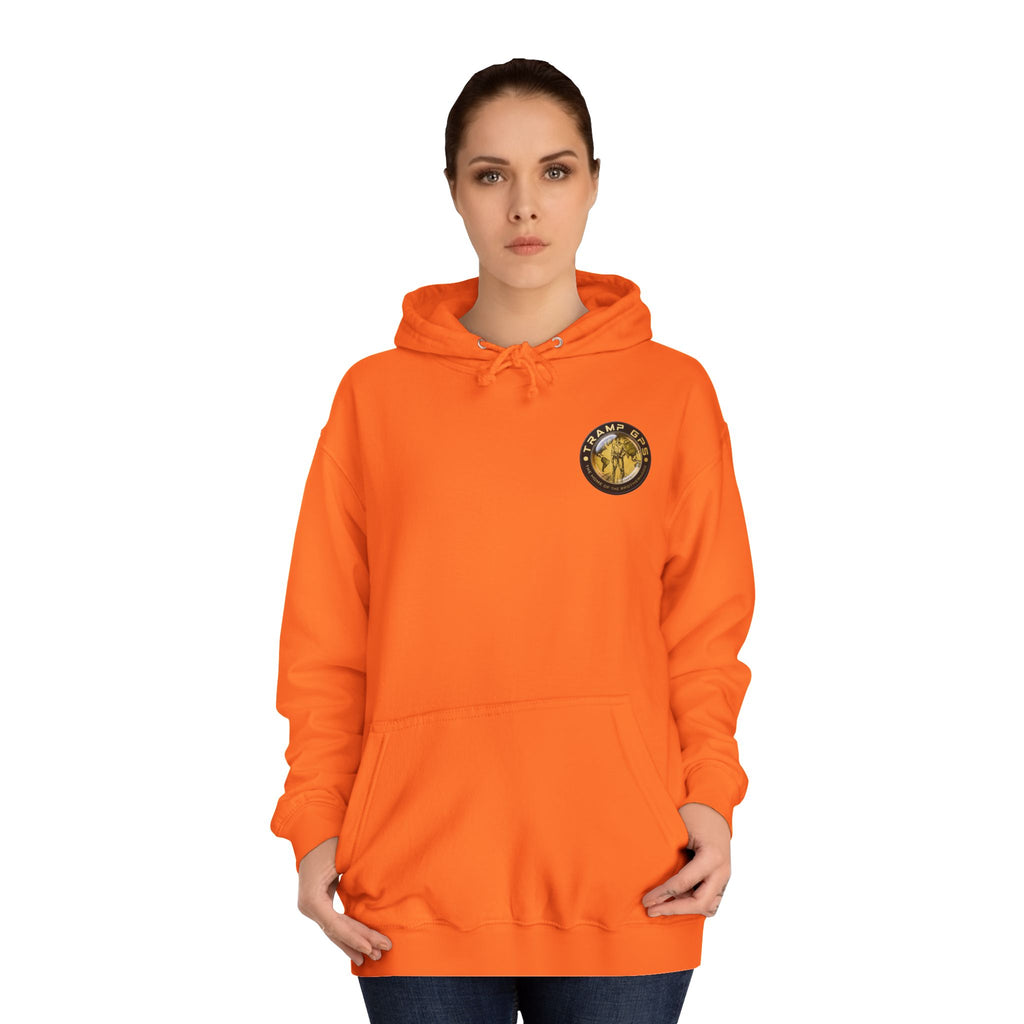 Tramp GPS Hoodie — Vintage Compass Logo Outdoor Adventure Pullover