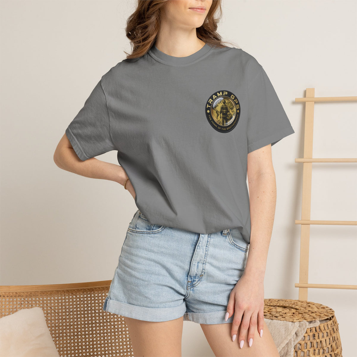 T-Shirt — Tramp GPS 'Home of the Brotherhood' Chest & Back Graphic
