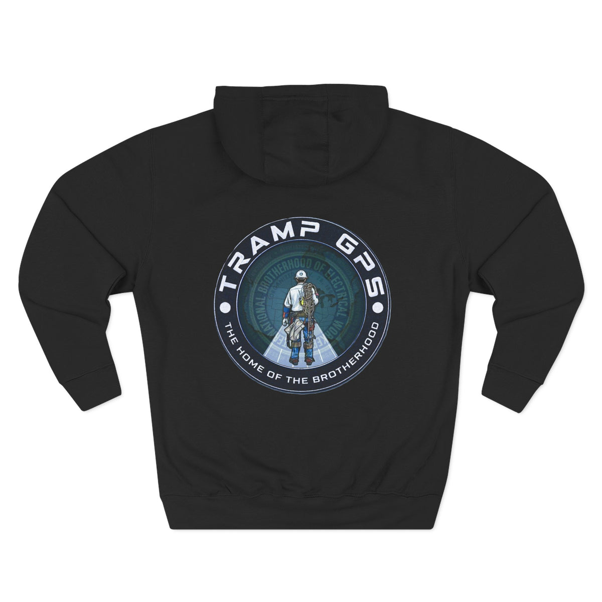 Tramp GPS Hoodie — 'The Home of the Brotherhood' Travel & Adventure Pullover