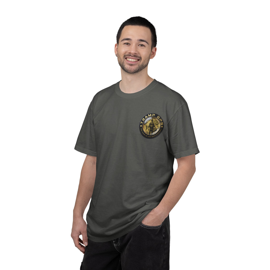 T-Shirt — Tramp GPS 'Home of the Brotherhood' Chest & Back Graphic