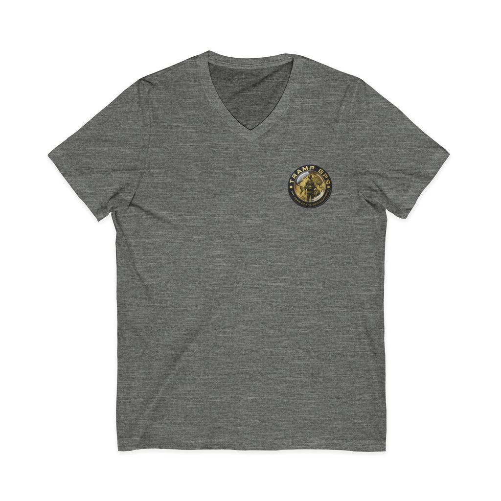 Moon Phase Logo V-Neck Tee — MFJL Gold Emblem