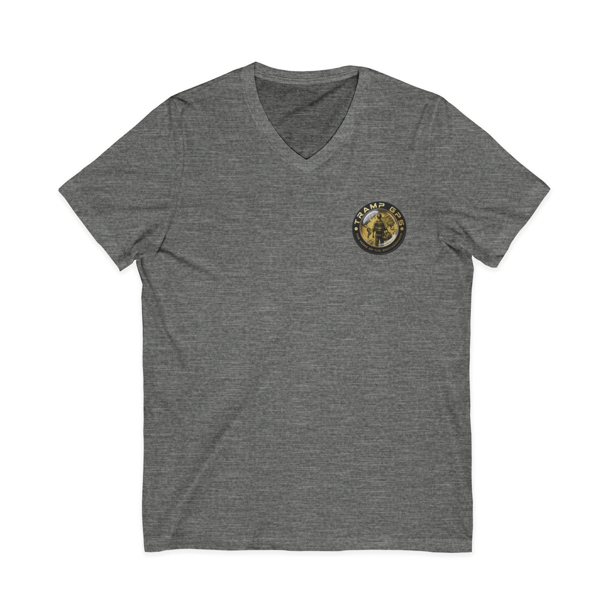 Moon Phase Logo V-Neck Tee — MFJL Gold Emblem