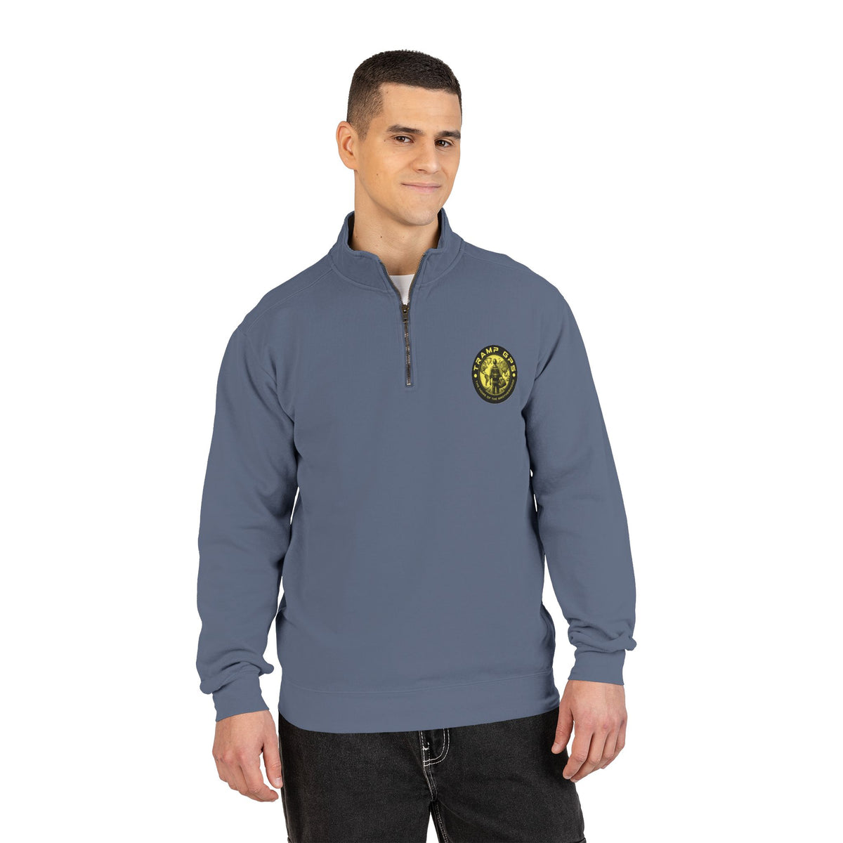 Tramp GPS Quarter-Zip Sweatshirt — Outdoor Explorer Graphic Pullover