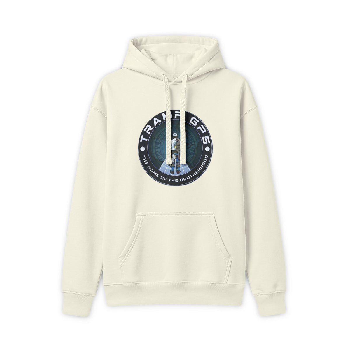 Travel GPS Hoodie — Explorer Logo Pullover with World Map Back Graphic