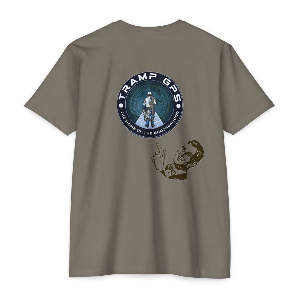 Tramp GPS Graphic T-Shirt — Retro Explorer Patch Design