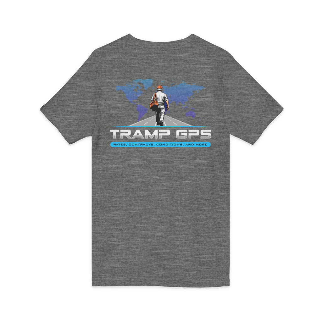 Traveler Graphic V-Neck Tee — Adventure World Map Back Print
