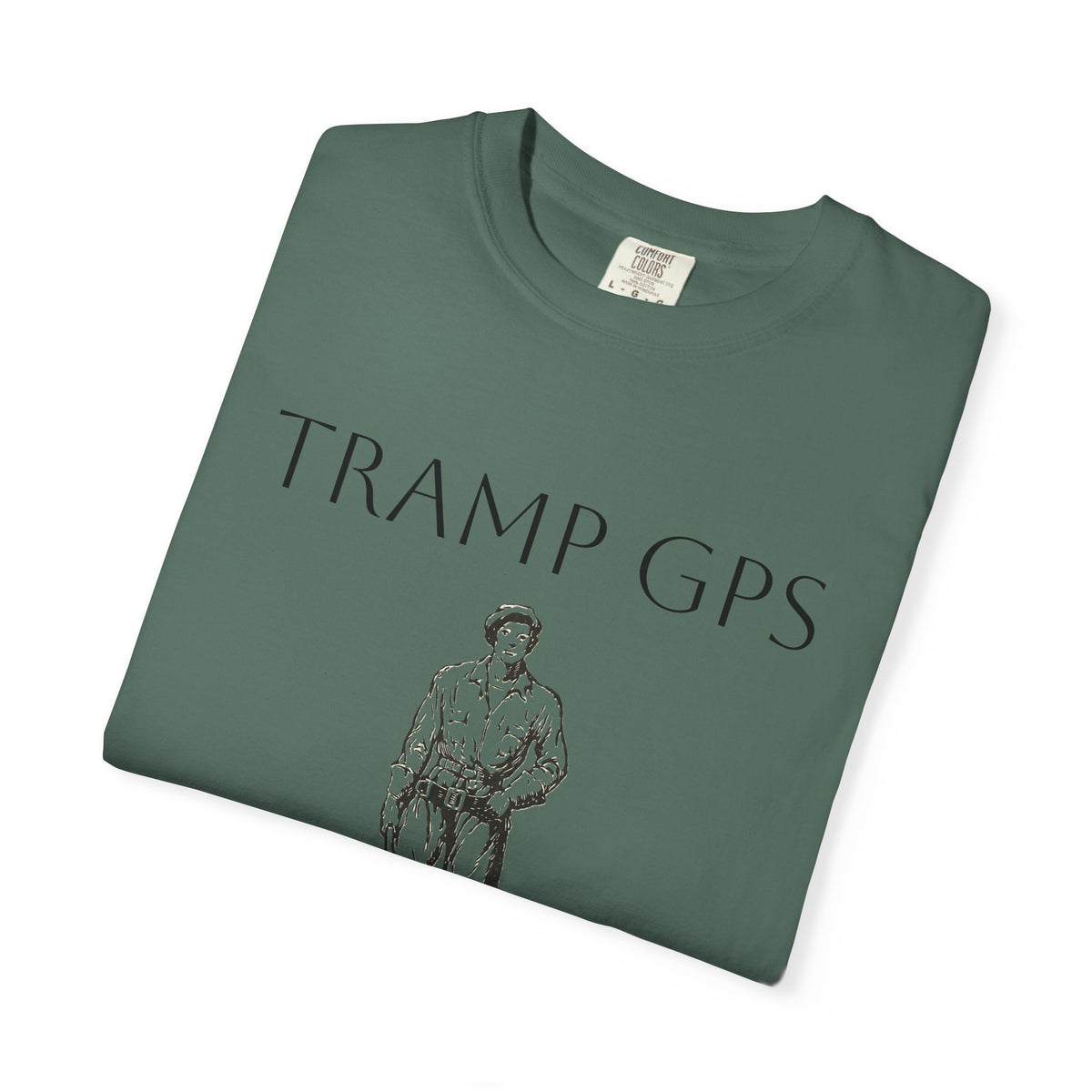 Tramp GPS Vintage Explorer T‑Shirt — "Tramp GPS: Home of the Broken Brigade"