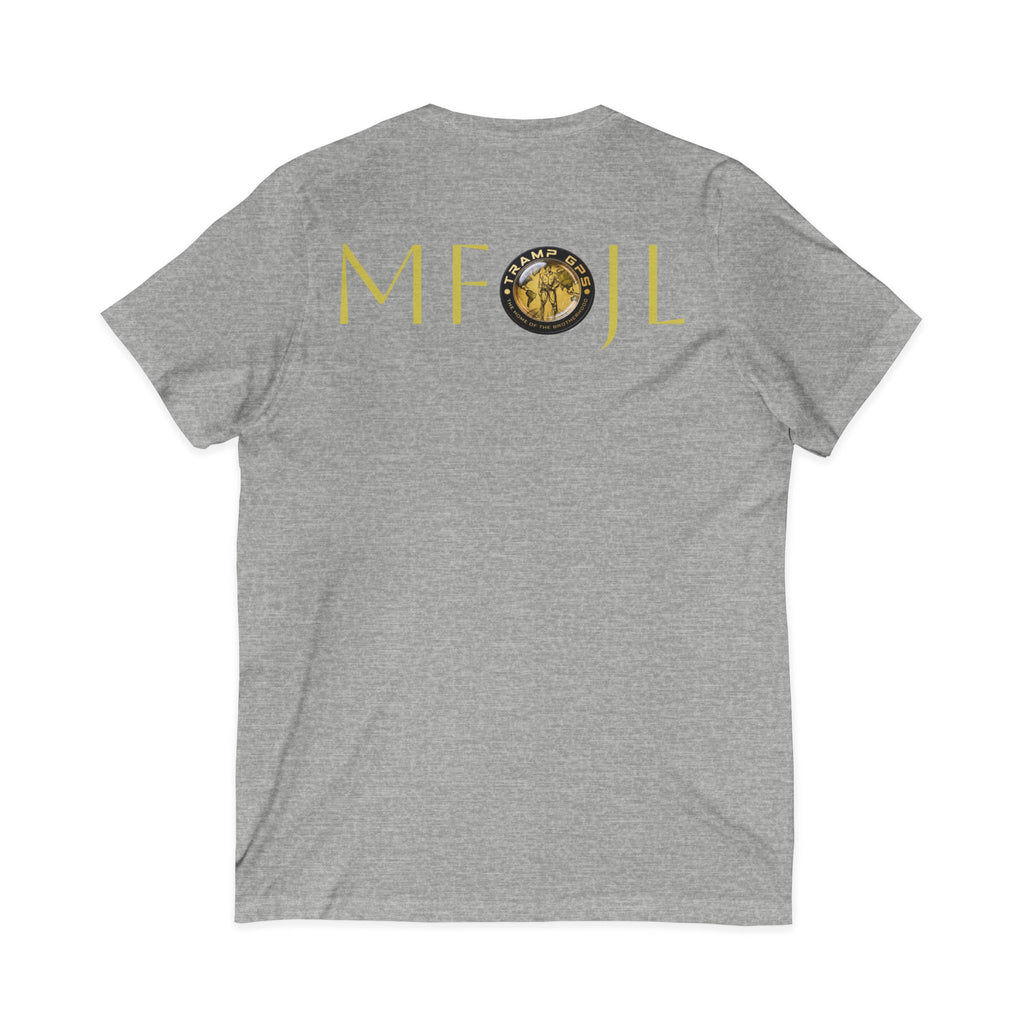 Moon Phase Logo V-Neck Tee — MFJL Gold Emblem