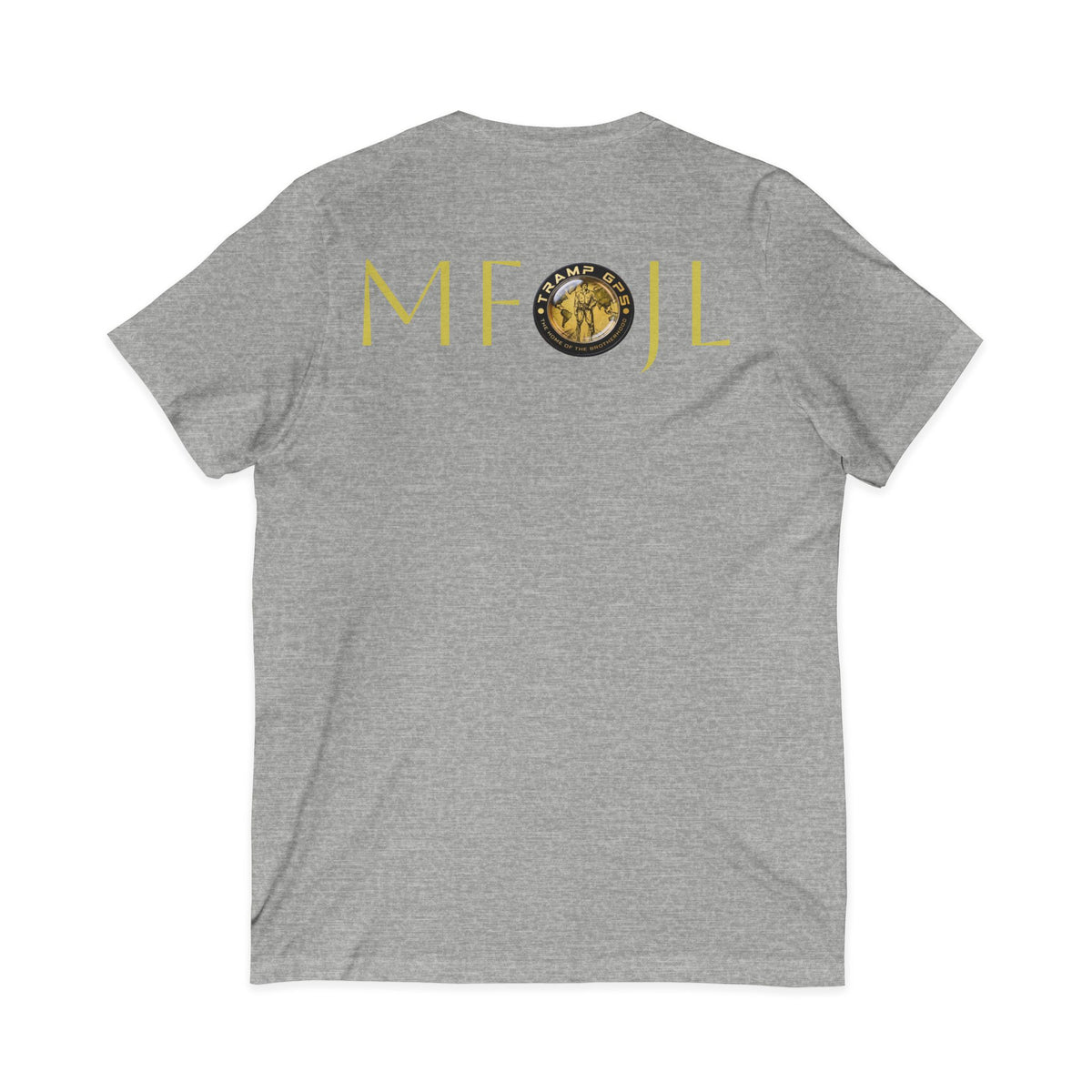 Moon Phase Logo V-Neck Tee — MFJL Gold Emblem