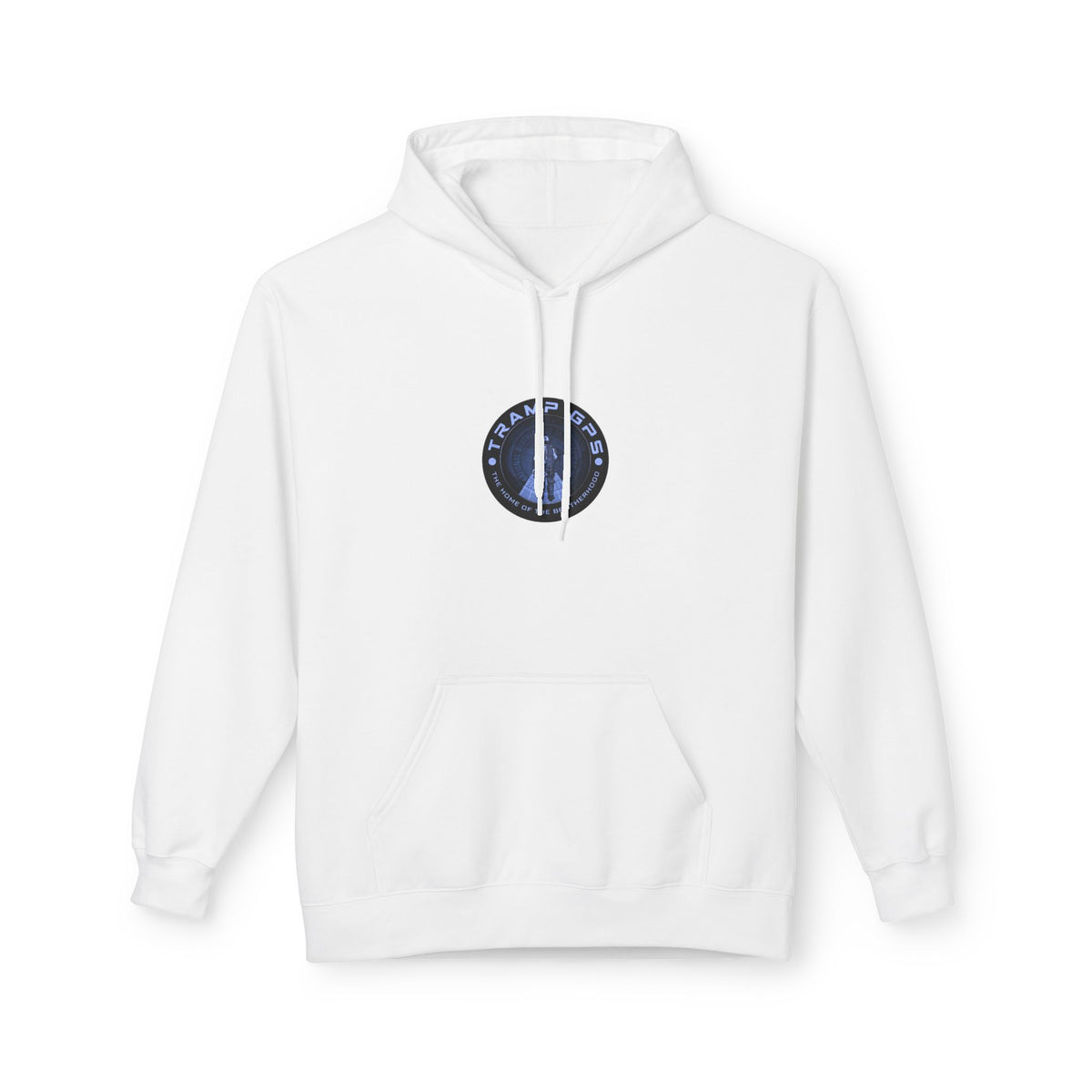 Tramp GPS Logo Hoodie — Retro Badge Graphic Pullover