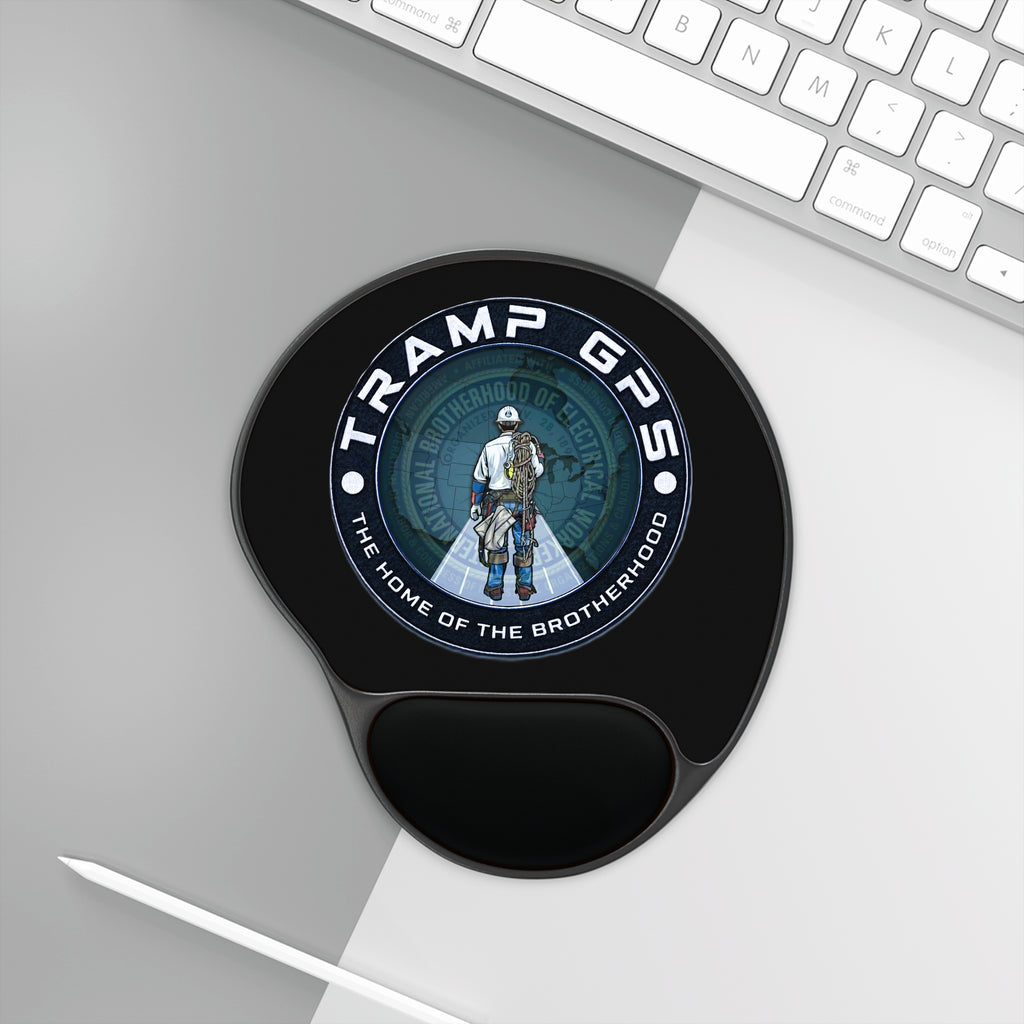 Tramp GPS Logo Mouse Pad with Wrist Rest — Gaming & Workstation Comfort