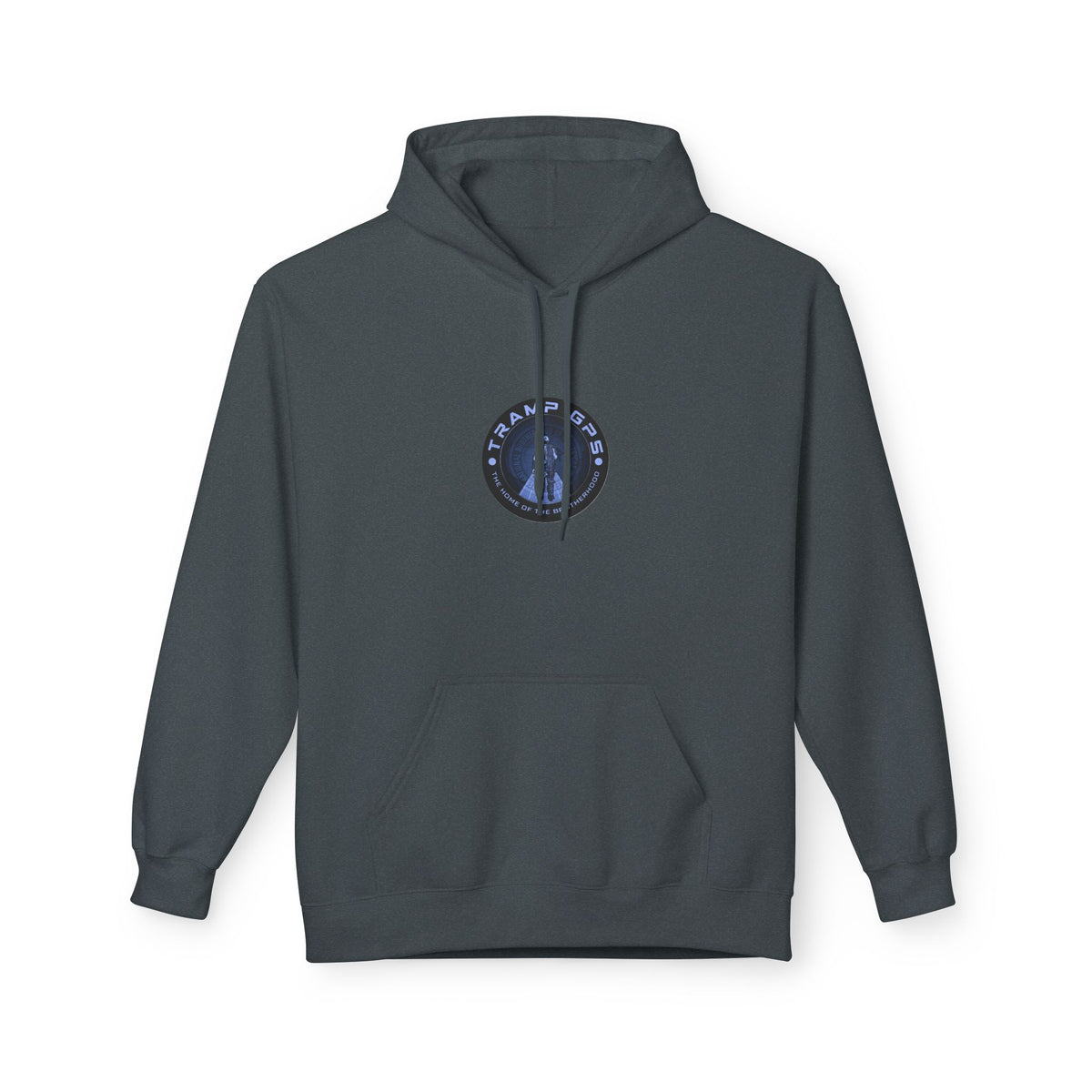 Tramp GPS Logo Hoodie — Retro Badge Graphic Pullover