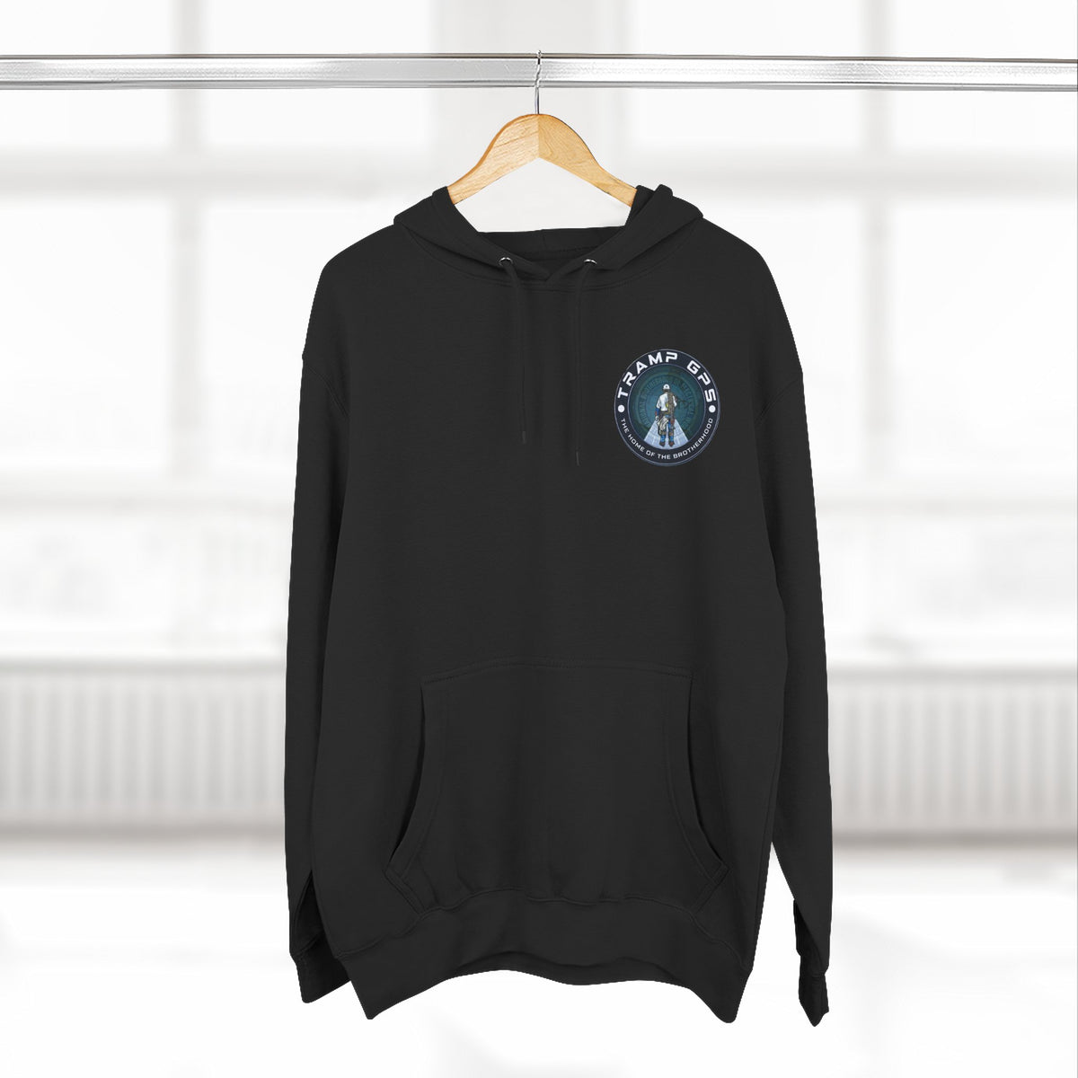 Tramp GPS Hoodie — 'The Home of the Brotherhood' Travel & Adventure Pullover