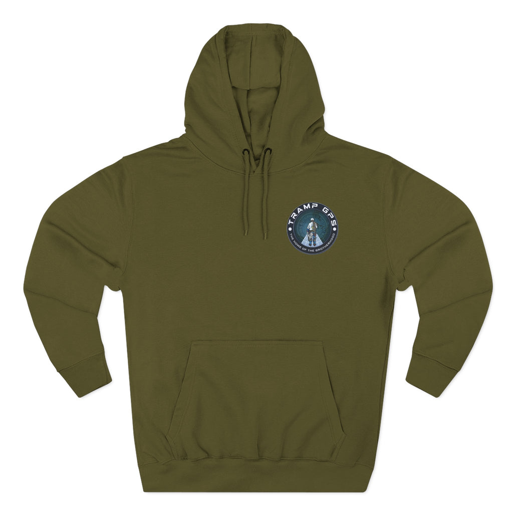 Tramp GPS Hoodie — 'The Home of the Brotherhood' Travel & Adventure Pullover
