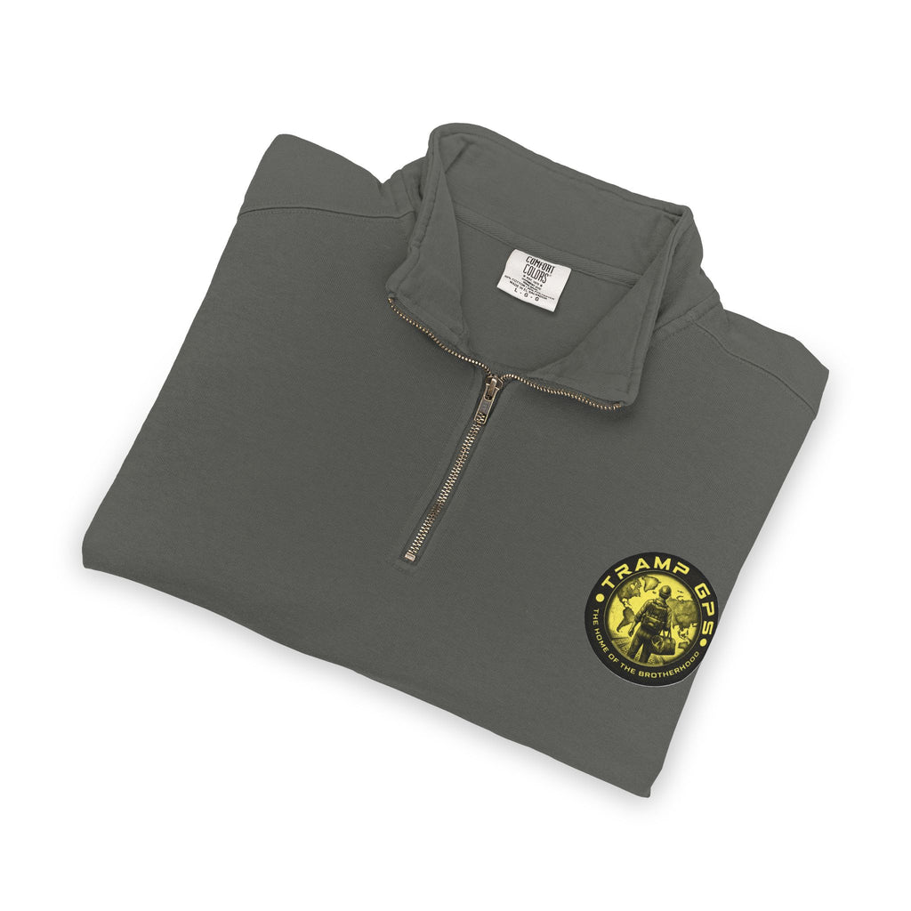 Tramp GPS Quarter-Zip Sweatshirt — Outdoor Explorer Graphic Pullover